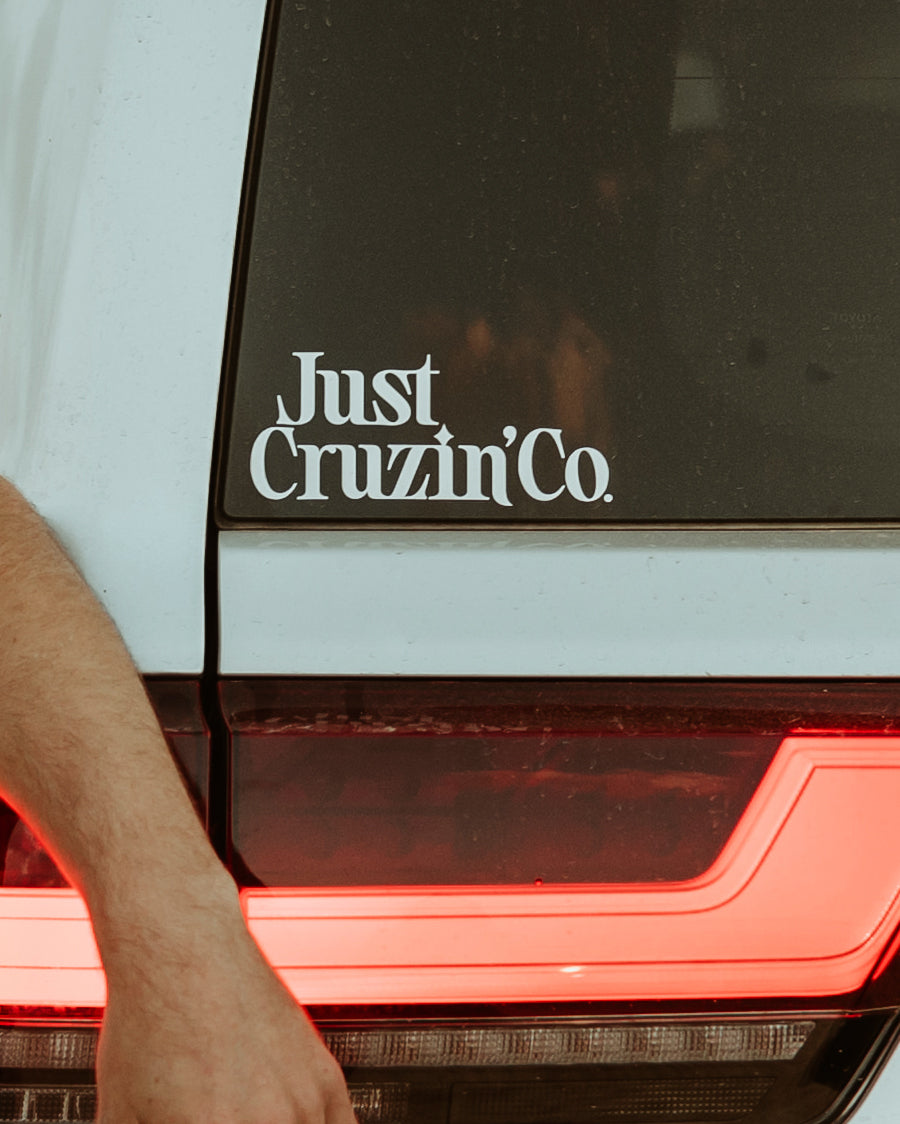 Just Cruzin' Co Script With Logo Vinyl Cut Sticker